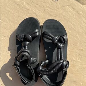 Prada Black Platform Sandals Leader Padded
